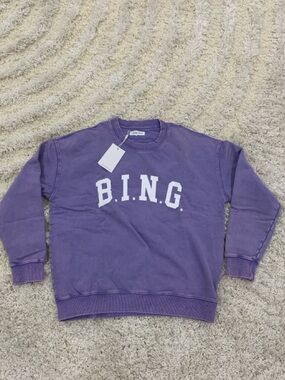 Anine Bing Magenta Purple B.I.N.G. Logo Sweater Woman’s Size Small & Medium